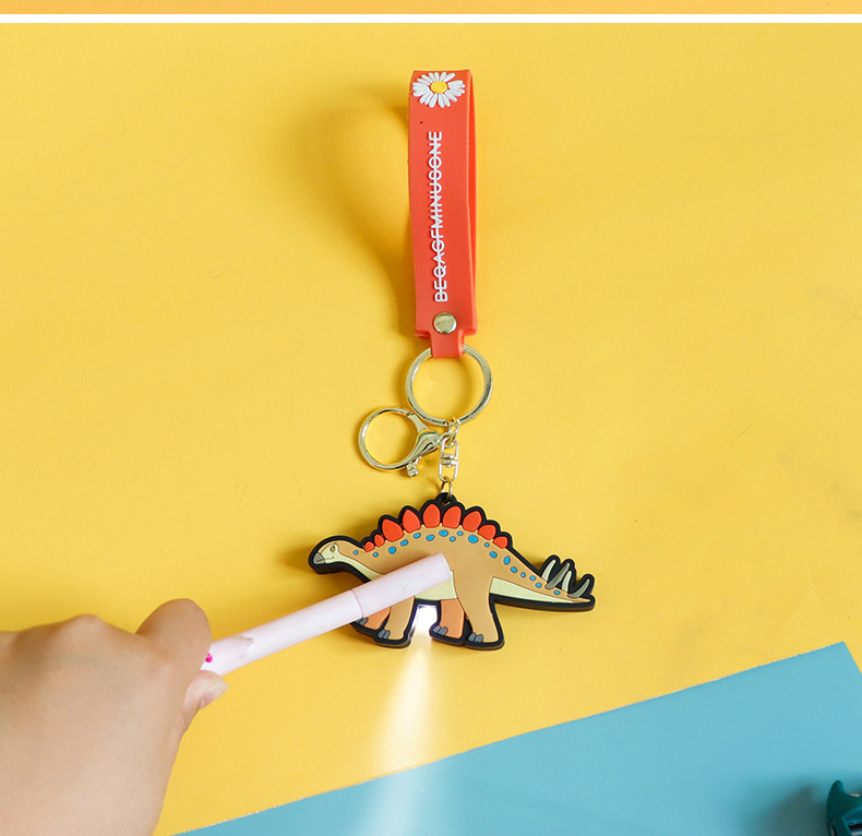 New dinosaur series keychain, creative dinosaur lamp portable bag, dinosaur small spotlight wholesale pendant pic 10