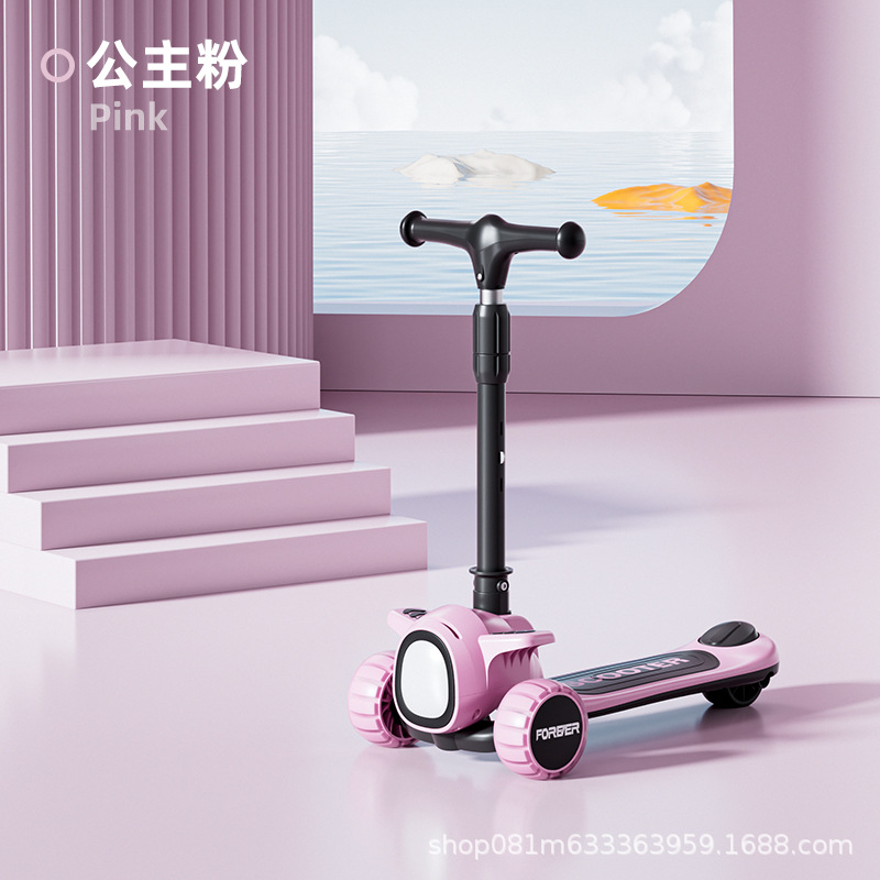 新款儿童滑板车音乐灯光一键折叠全包踏板男女宝宝2-12岁滑行车详情10