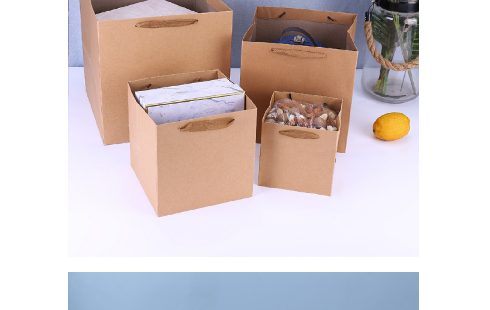 新款方形纯色牛皮纸 白卡系列方袋蛋糕礼品袋惊喜礼物鲜花袋批发详情12