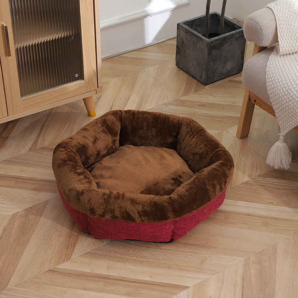 Winter thickened plush pet sleeping beds that can be disassembled and washed, Arctic fleece upturned cat beds, thickened PP cotton dog beds wholesale pic 16