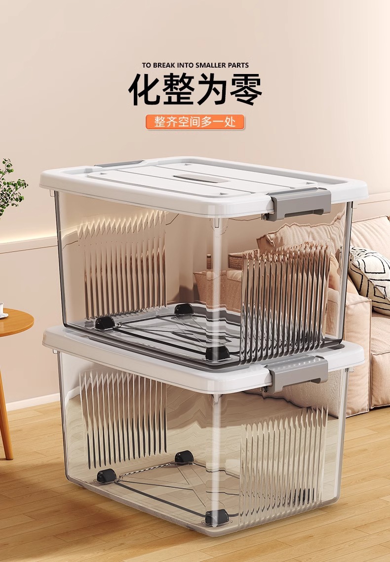 One-piece consignment free shipping transparent storage box, household clothes storage cabinet, suitcase, book and snack storage basket pic 9
