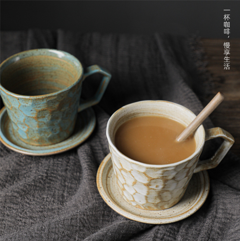 日式复古陶瓷咖啡杯碟套装创意伴手礼杯子下午茶马克杯粗陶咖啡杯详情29