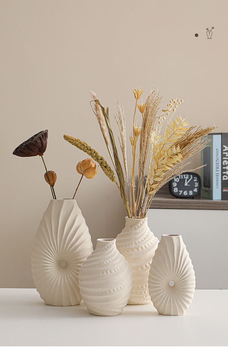 2026 New Nordic ceramic vases, simple flower arrangement vases, home living room decoration ornaments, creative vases, cross-border wholesale pic 6