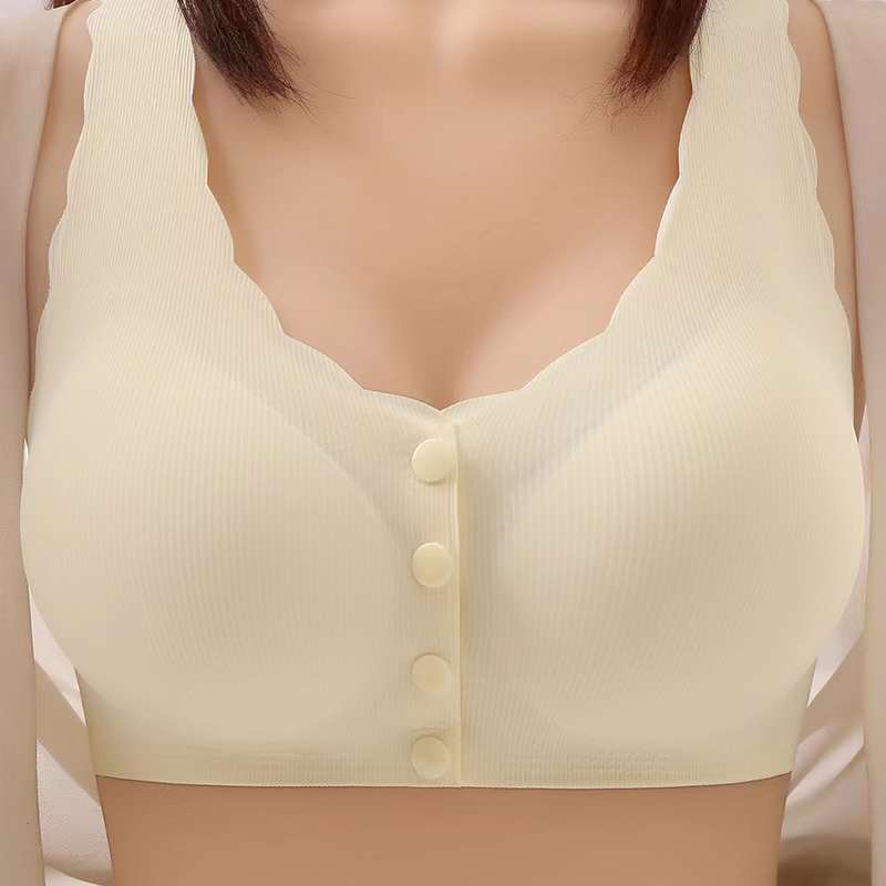 内衣女冰丝薄款前扣小胸聚拢无钢圈文胸舒适透气收副乳调整型胸罩详情3