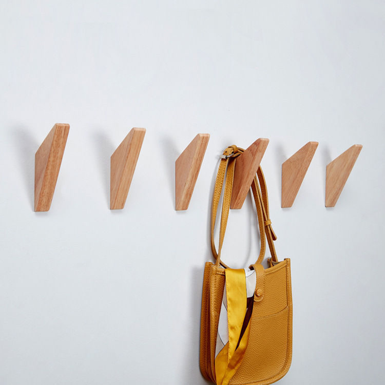 Modern-style creative Japanese wooden hooks, coat hooks, wall hooks, coat and hat hooks, scarf hooks, towel hooks, and headphone hooks pic 7
