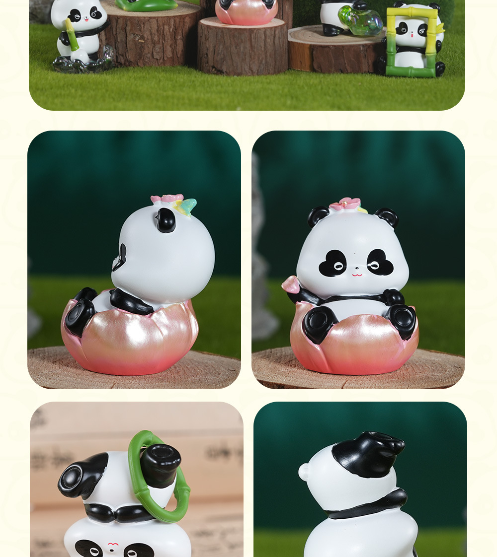 熊猫玩家潮玩盲盒可爱文创手办办公装饰电视柜摆件毛绒布艺公仔吉祥物车载玩具详情11