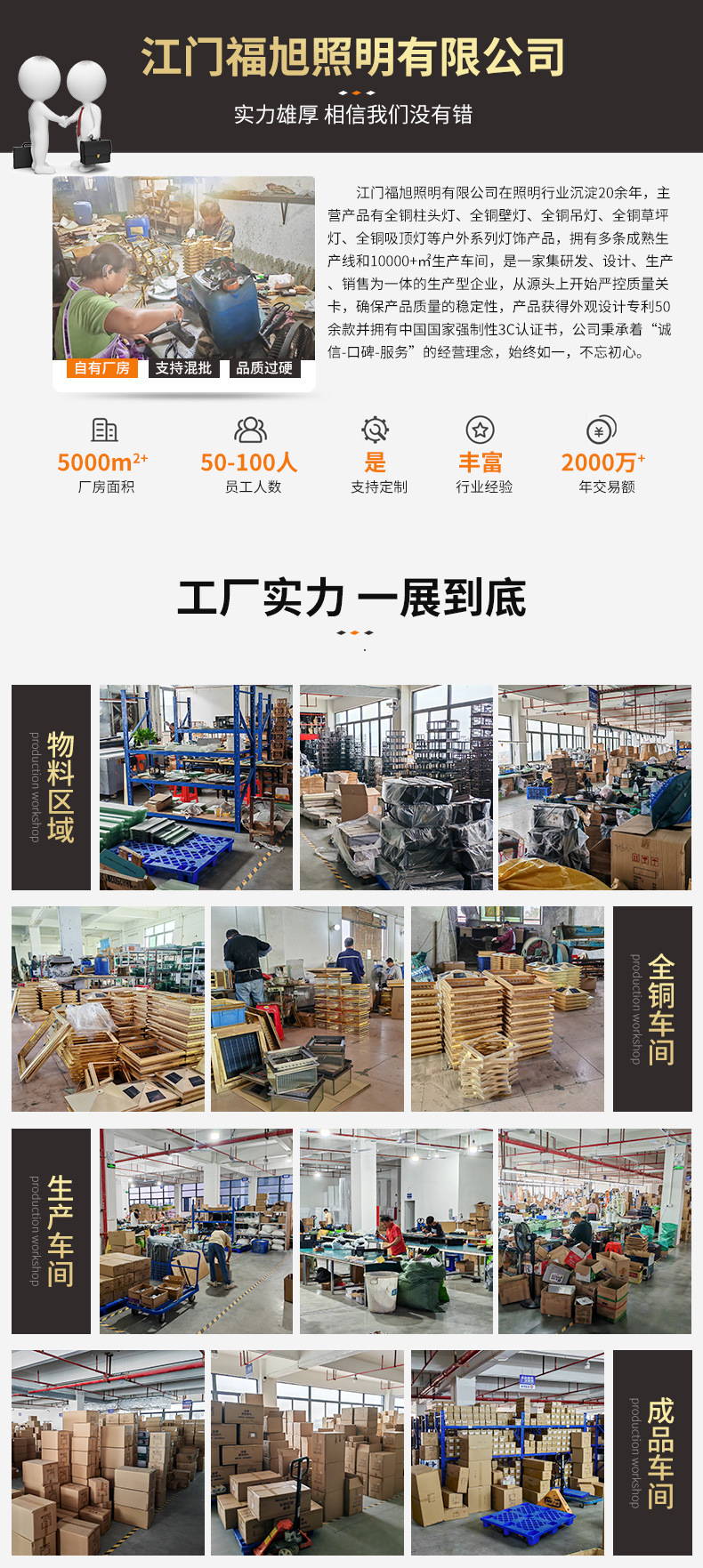 国潮新中式时尚全铜户外防水福字灯笼柱头灯中国风户外门柱花园庭院灯详情1