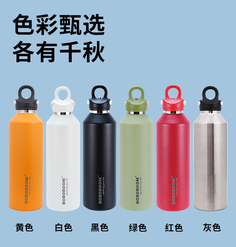 BOBOROOM threaded insulated cup, 316 stainless steel large-capacity water cup, student coffee cup, portable pic 32