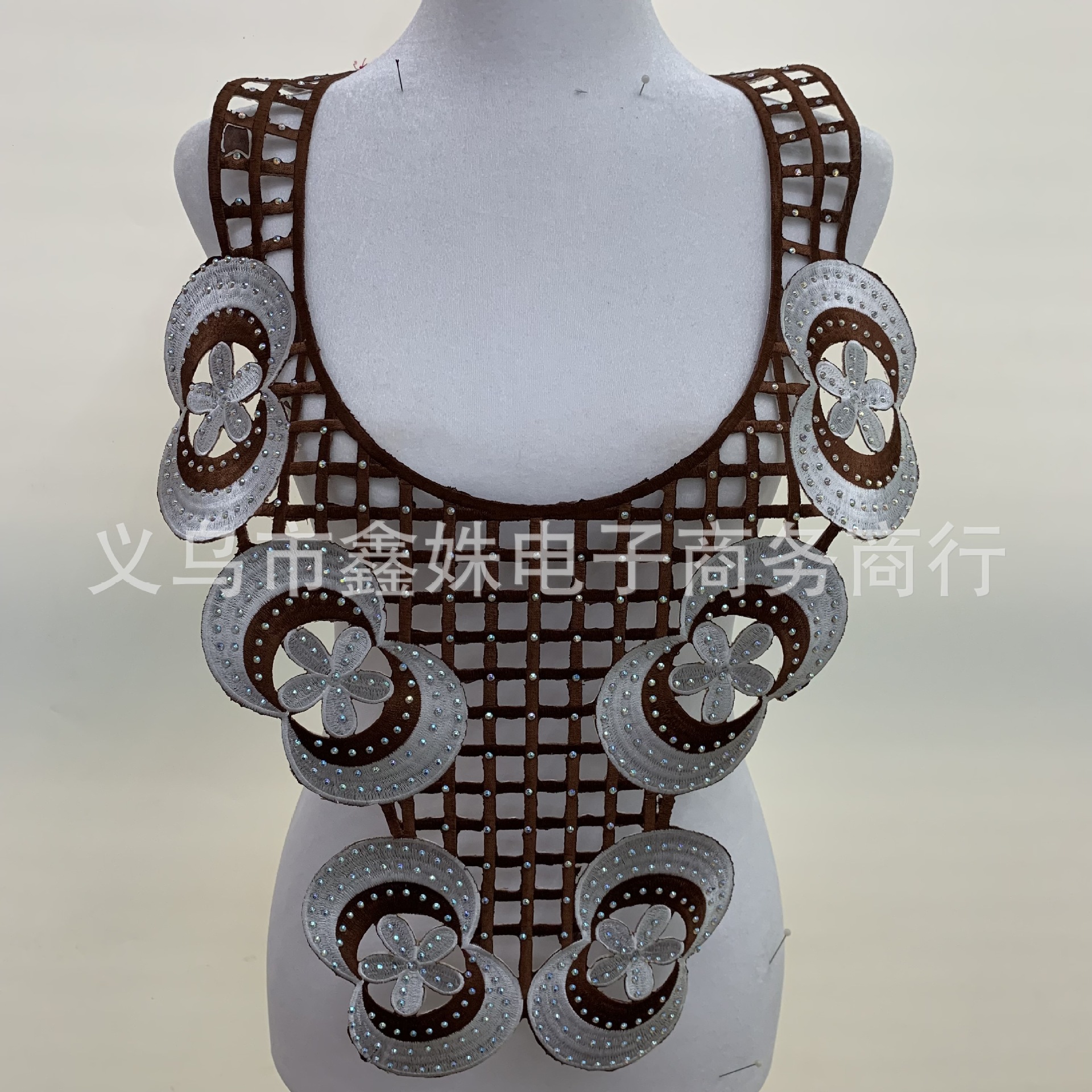 Embroidery, rhinestone and diamond fabric with adhesive backing decoration for foreign trade clothing accessories pic 3