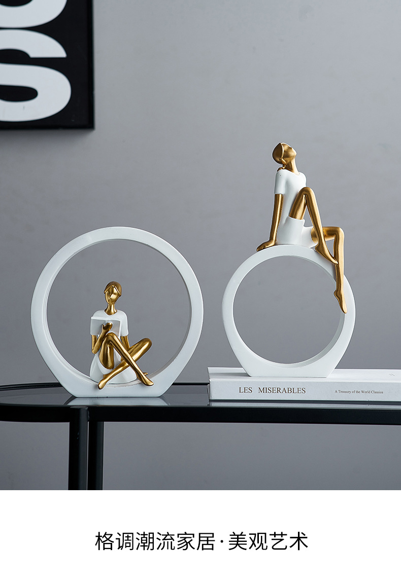 哇屋原创设计现代人物摆件样板房装饰品艺术客厅家居玄关电视柜女详情11