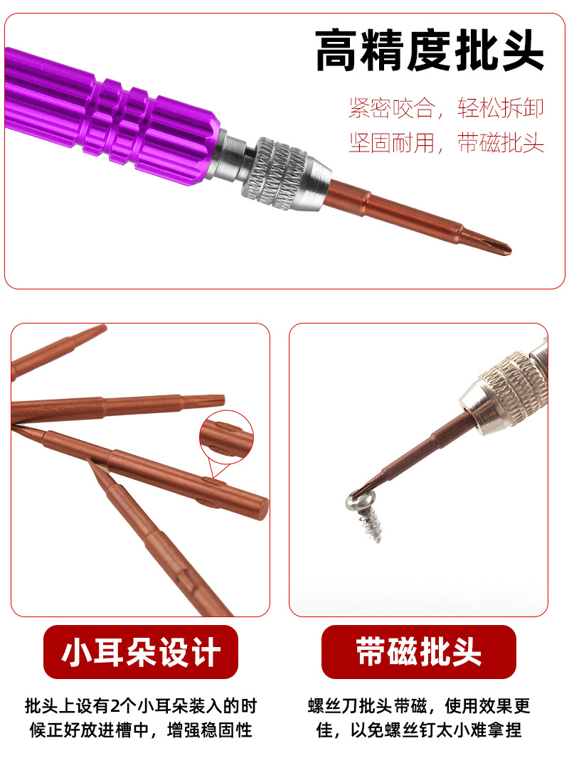 A universal five-in-one maintenance tool screwdriver set for iPhone screwdrivers, suitable for disassembly and installation pic 9