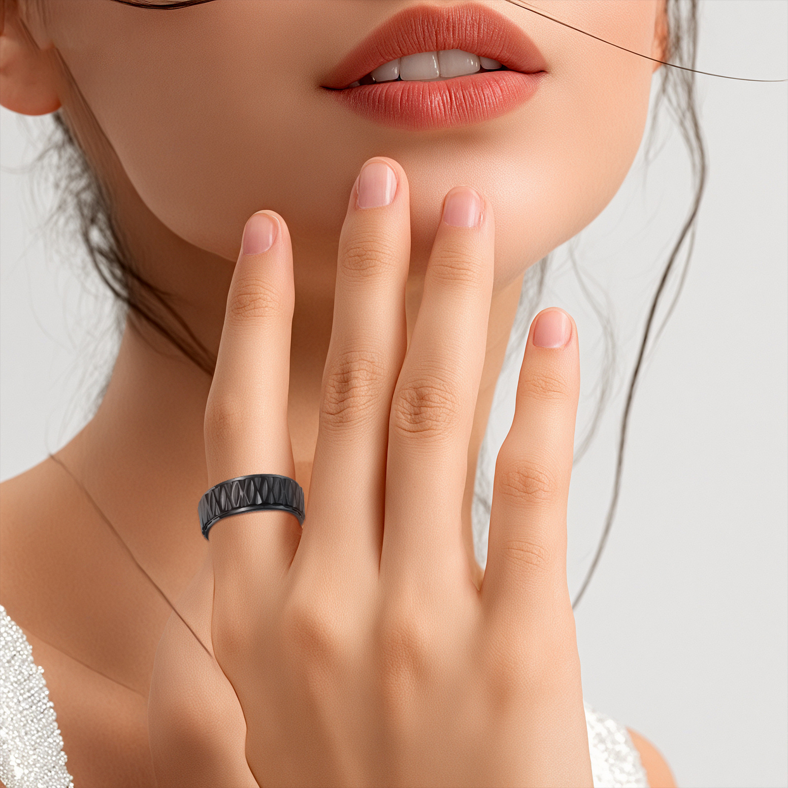 TEMU, a new cross-border Amazon product from Europe and America, offers stainless steel geometric patterned rings and jewelry that do not fade pic 3