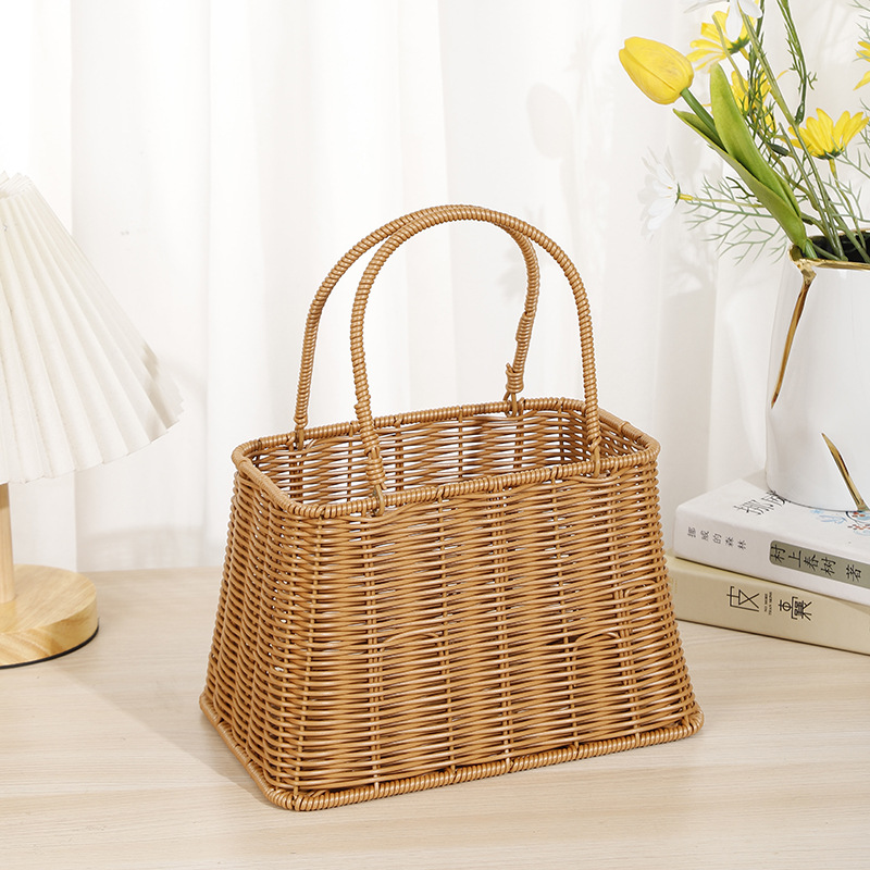 Willow weaving baskets, bamboo weaving baskets, rattan weaving storage baskets, egg creative tableware, fruit plates, elephant and pig animal ornaments manufacturer pic 3