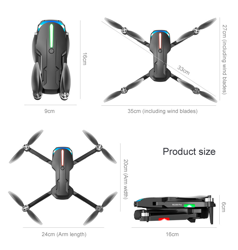The cross-border unmanned aerial vehicle RG100PRO obstacle avoidance quadcopter with brushless motor and high-definition aerial photography remote control aircraft is for export pic 21
