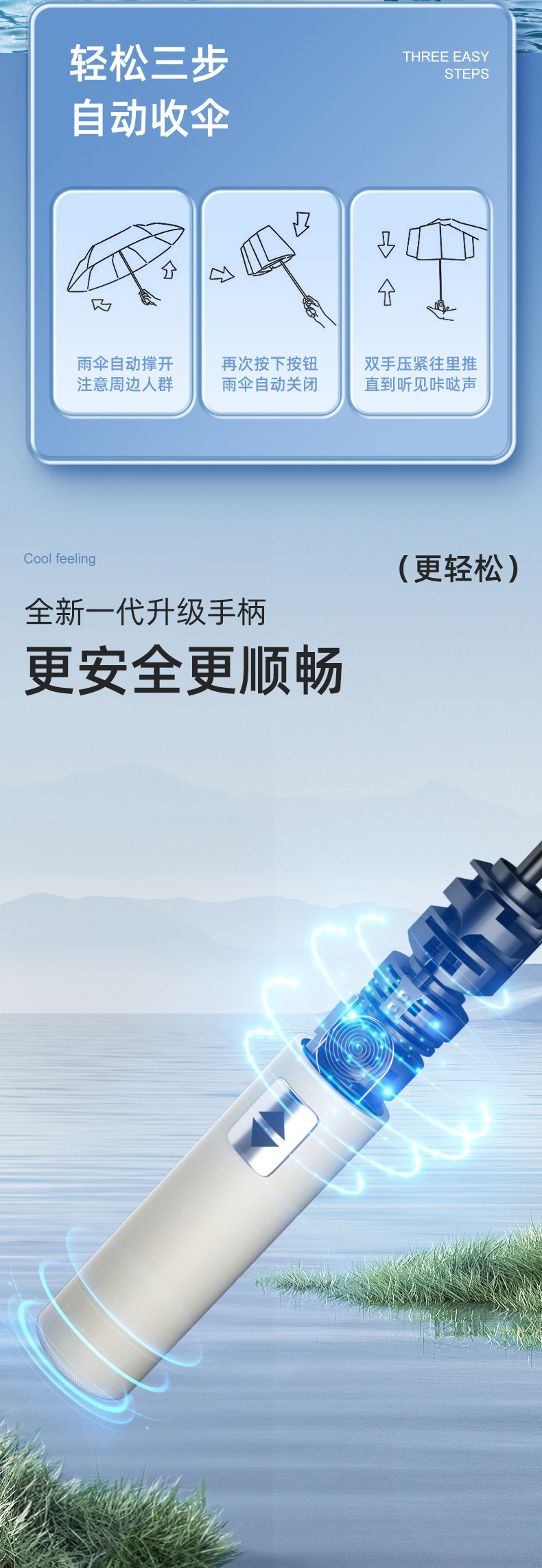 24k双骨雨伞太阳伞防晒防紫外线遮阳伞全自动晴雨两用广告伞 LOGO详情7