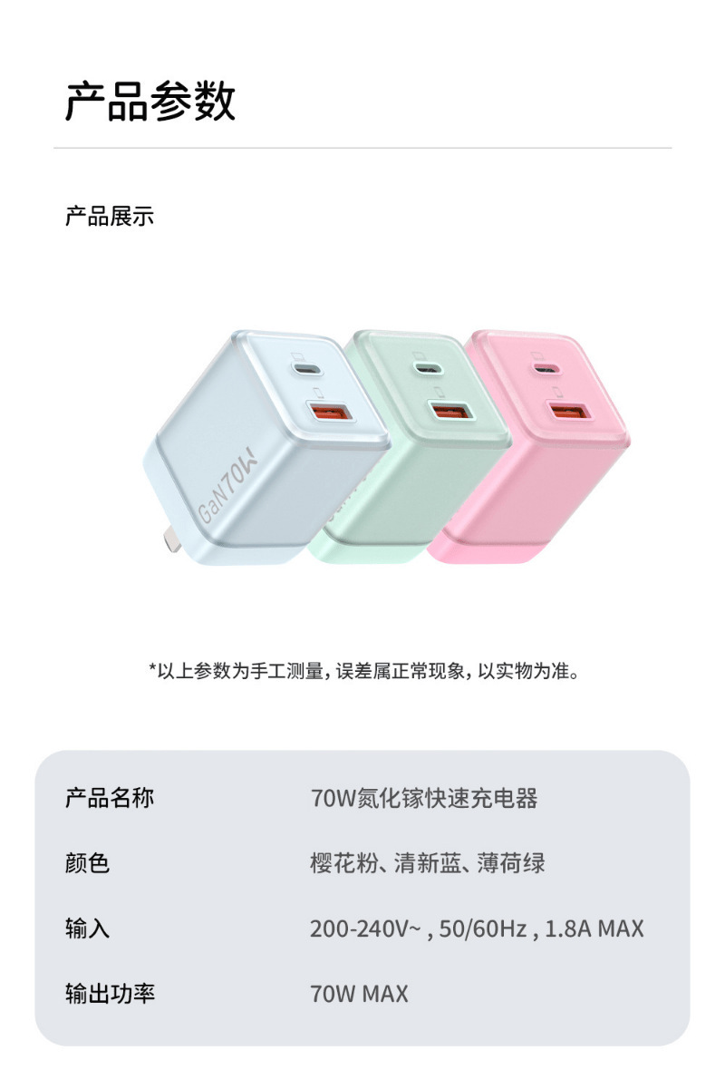 240W四合一数据线70W氮化镓PD+USB适用苹果华为安卓充电头器套装详情12