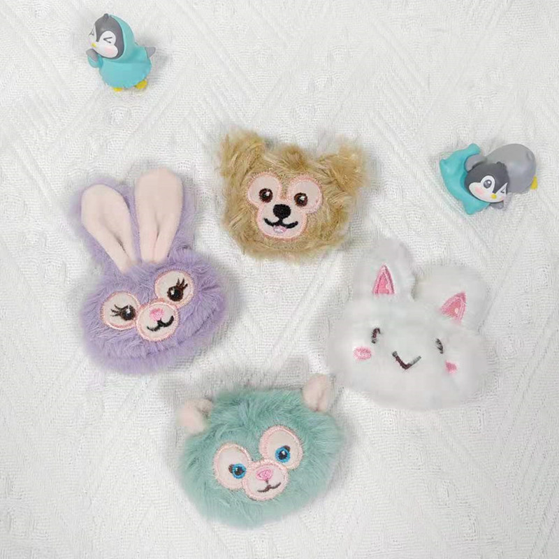 Plush creative cartoon doll brooch, Stardee, Duffy Bear, Tony Cat, Lina Belle doll head decoration accessories pic 9