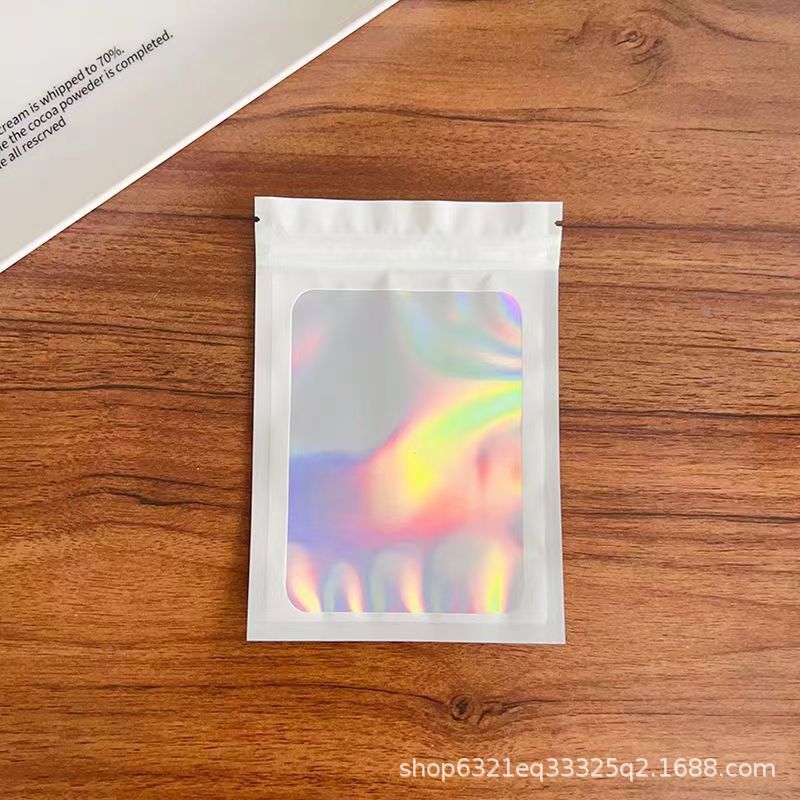 Yiwu Laser Phantom Color self-standing and Self-sealing bags, Yin-Yang aluminum foil bags, mobile phone cases, beauty and accessory packaging bags wholesale pic 13
