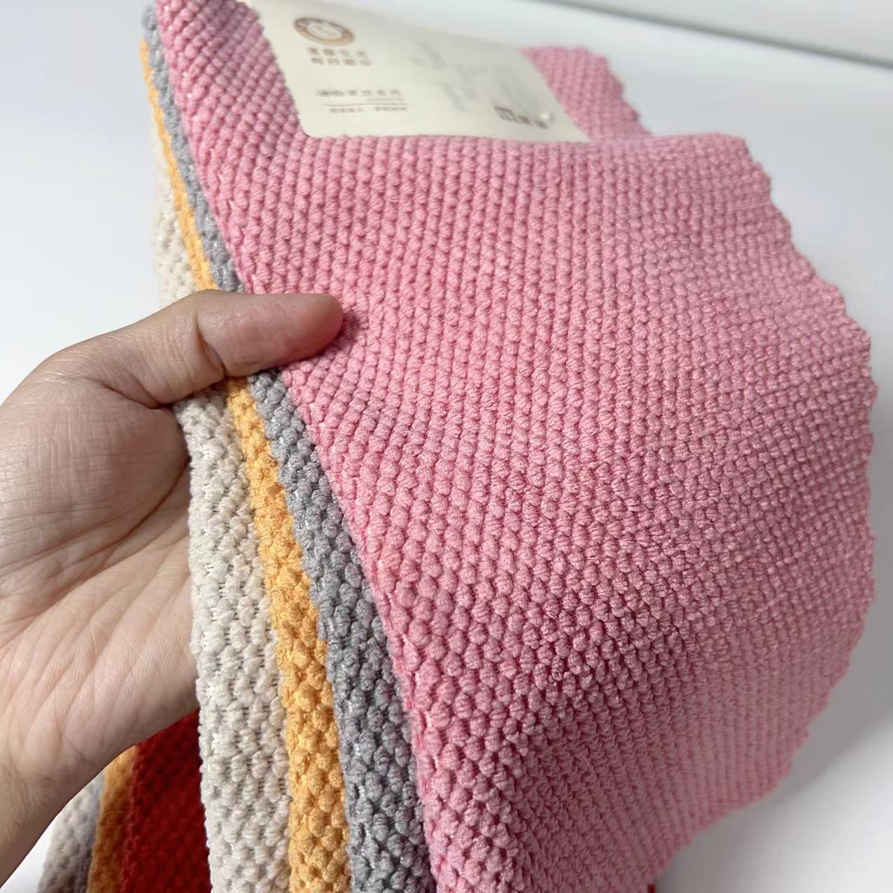 Double-sided wheat grain towels for export, kitchen and household cleaning cloths, absorbent dishwashing cloths, and the same style of rice grain towels for supermarkets pic 8