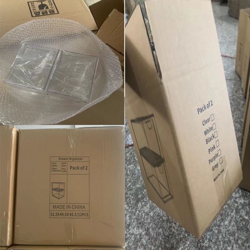 可叠加化妆品收纳盒亚马逊热销透明塑料亚克力收纳盒储物盒批发详情4