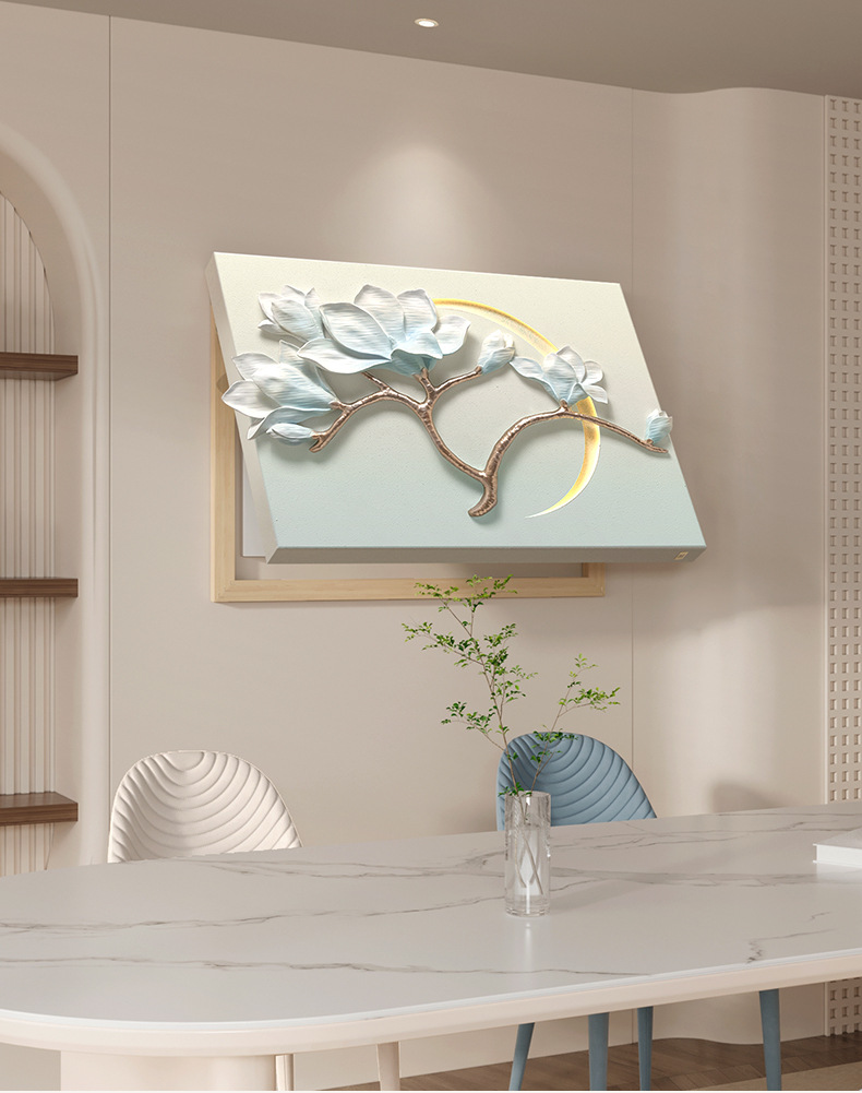Light luxury and simple sofa, living room background wall decorative painting, Nordic living room bedroom art hanging painting, relief headboard light mural pic 19