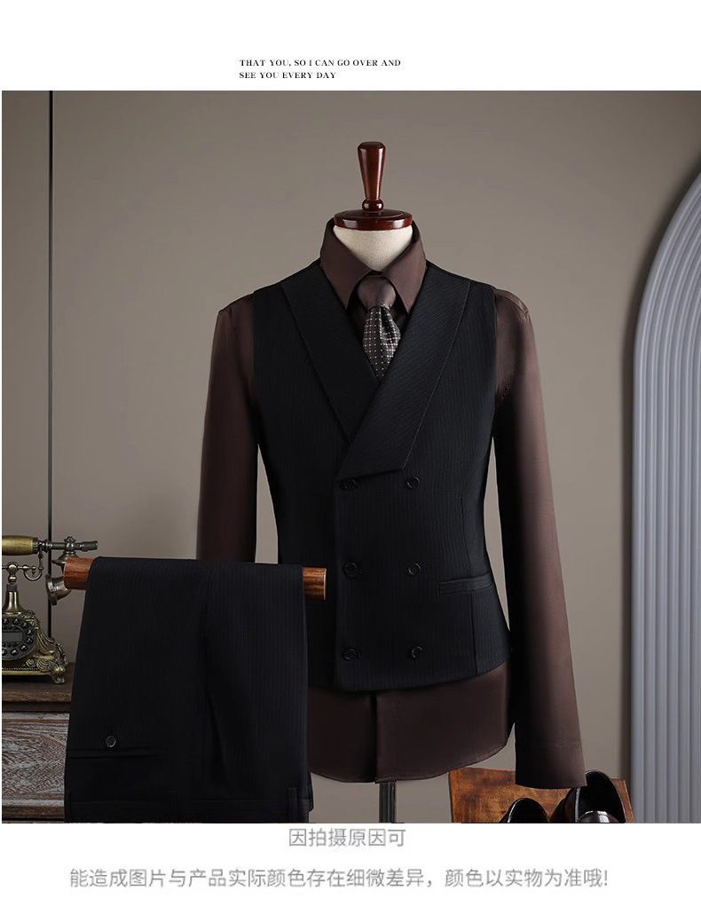 西装套装男士成都商务正装定制高级感西服套装新郎结婚礼服带马甲详情12