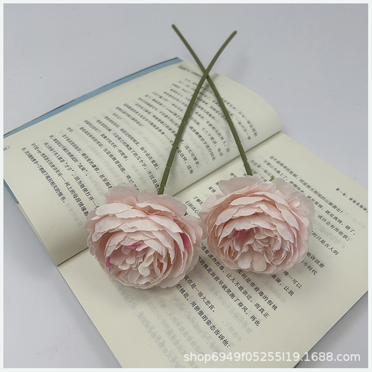 洋牡丹仿真花新款单支人造花西洋玫玫瑰茶玫婚庆装饰批发礼盒款详情9