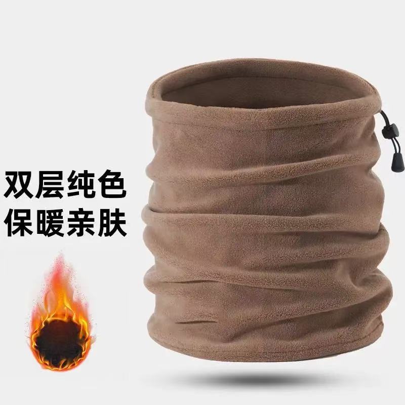 秋冬户外双层保暖防寒加绒骑行面罩纯色简约百搭护颈防风两用围脖详情30