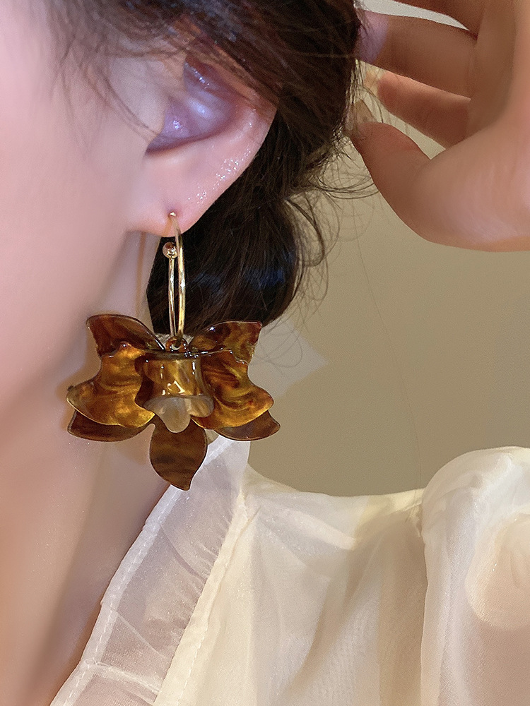 超仙法式度假花朵耳环女高级感轻奢气质耳饰小众设计感时尚耳坠详情16