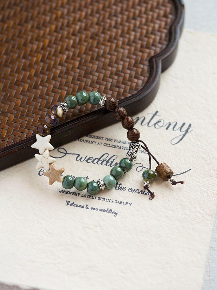 厂家直销景德镇陶瓷手链批发手工编织新中式礼物古风串珠国风手串详情2