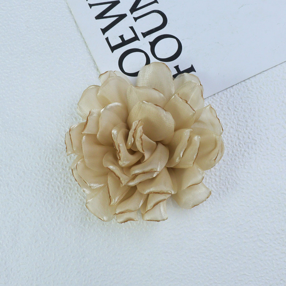 10cm欧根纱百合缎面烧边纱花diy手工头饰服饰辅料鞋花批发发饰详情14