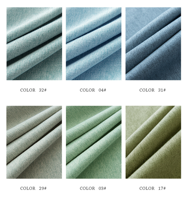 Swan Cotton and linen modern and simple living room and bedroom curtains, solid color thickened fully blackout linen curtain fabric manufacturer for homestays pic 4