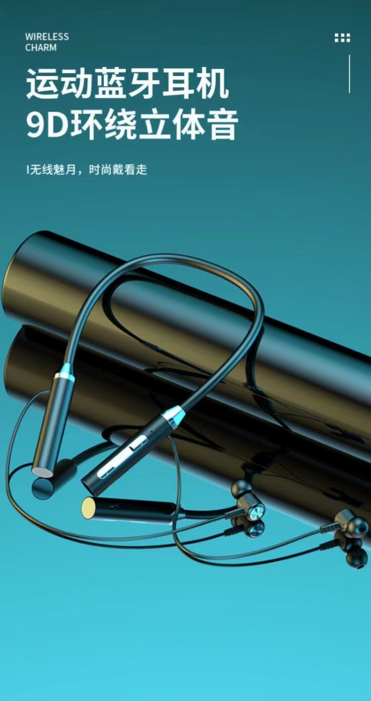 New Bluetooth headphones, in-ear neckband sports headphones, ultra-long standby life, wholesale from General mobile phone Hua pic 3