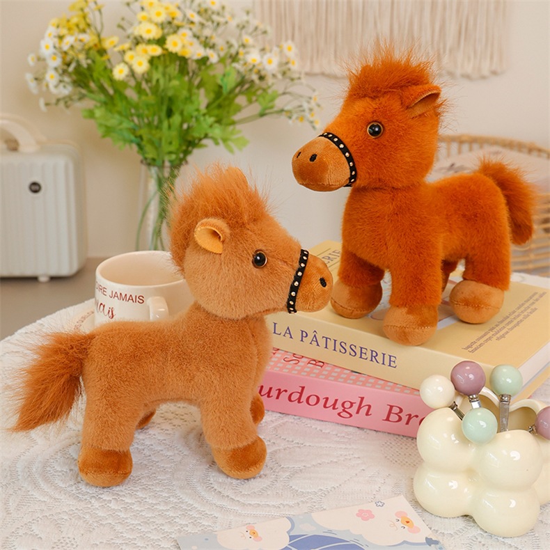 可旋转仿真小马可爱小马玩偶公仔毛绒玩具国潮玩具马年吉祥物娃娃女孩礼物详情18