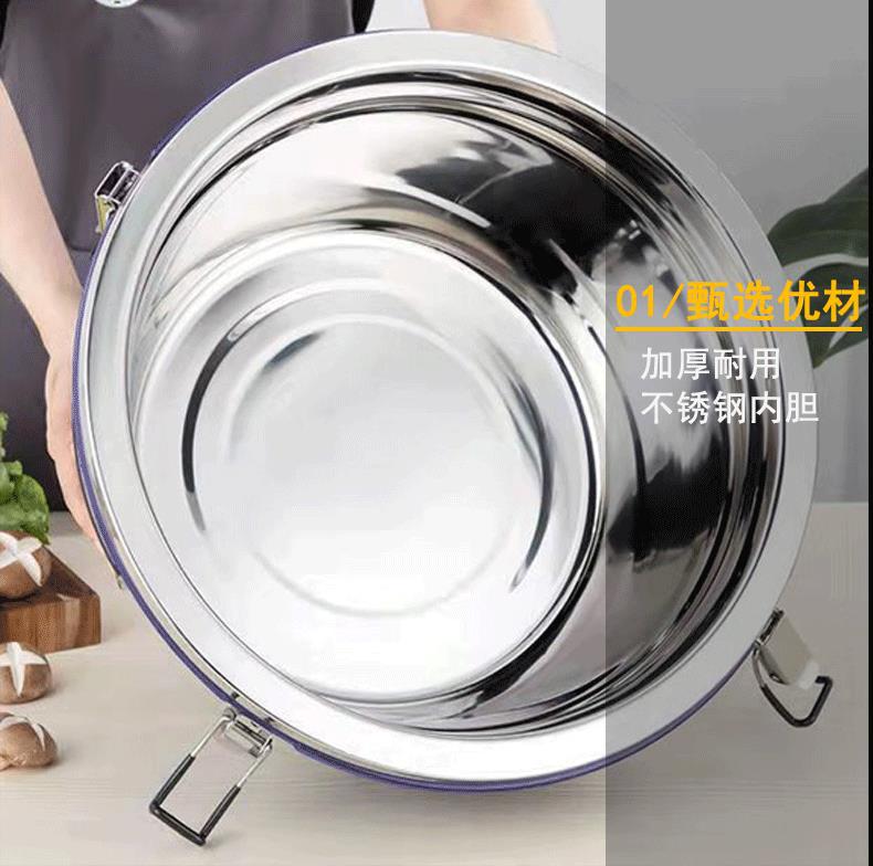 Wholesale of stainless steel commercial lunch boxes, large-capacity high-end insulated boxes, double-layer thickened outdoor household soup buckets, cross-border pic 7