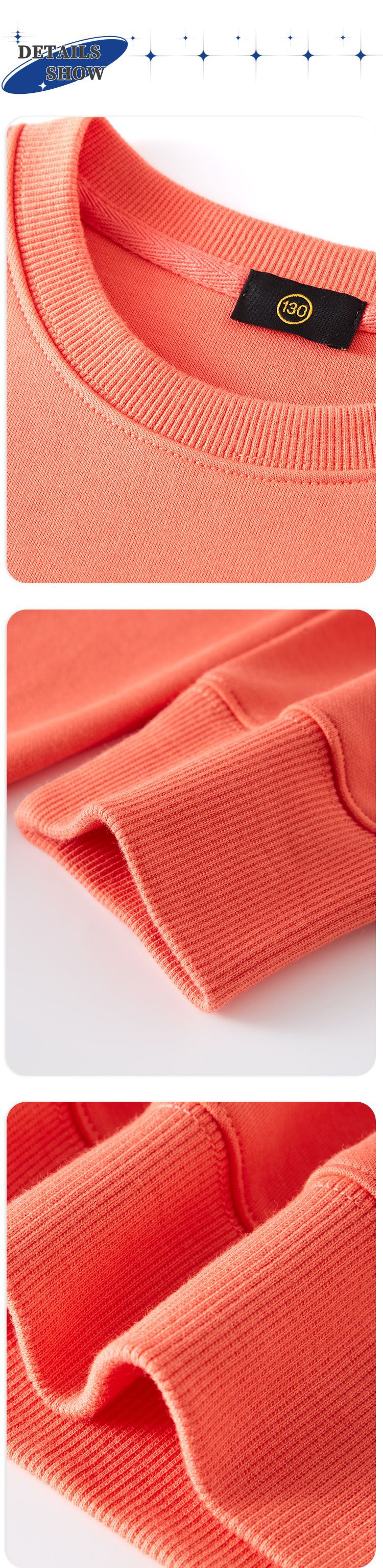 TILANI童装纯色400G毛圈棉圆领套头卫衣男女同款亲子套装跨境专供详情20