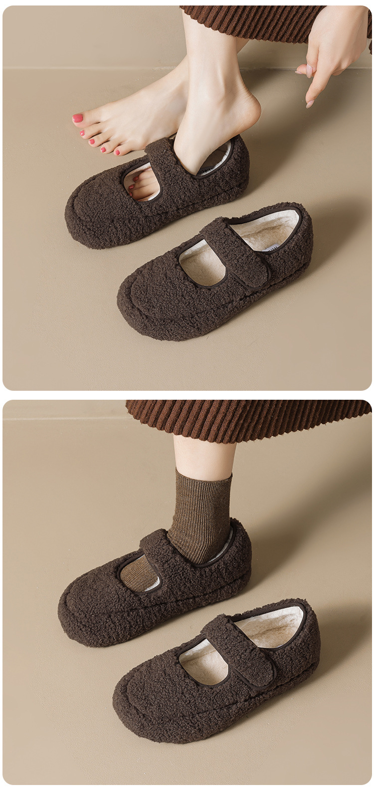 威威女郎2852-8内增高豹纹玛丽珍毛毛鞋女冬季外穿单鞋加绒棉鞋详情11