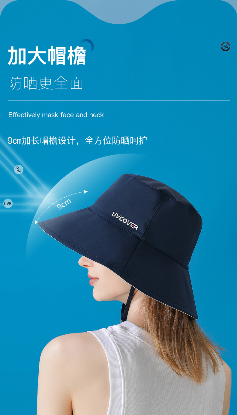 UVCOVER防晒春夏渔夫帽女显脸小盆帽夏天防紫外线遮阳太阳帽子潮详情8