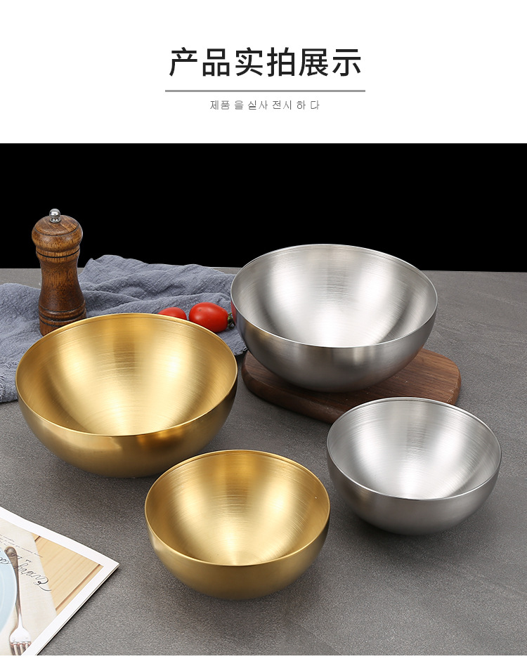Stainless steel salad bowl, Korean-style single-layer large soup noodles, cold noodles, grilled meat, instant noodles bowl, rice noodle with snails, mixed rice dishes, and stringy noodles pic 18