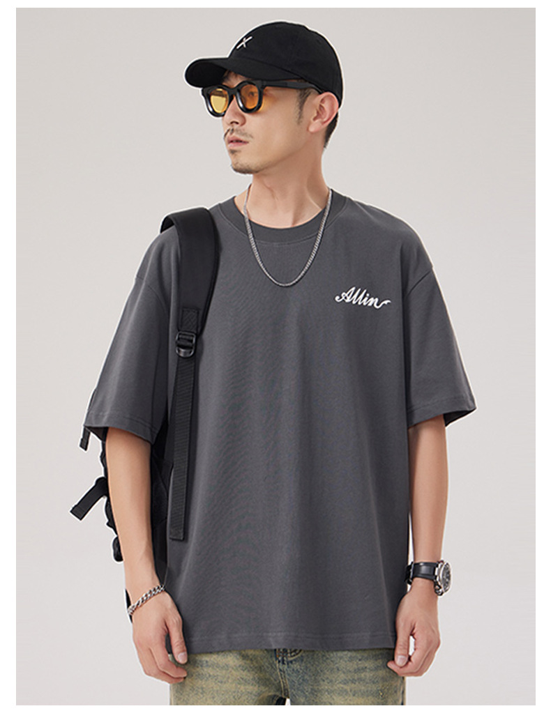 The 2025 summer new half-sleeved T-shirt for men is a trendy and versatile short-sleeved American retro printed loose round-neck T-shirt pic 48