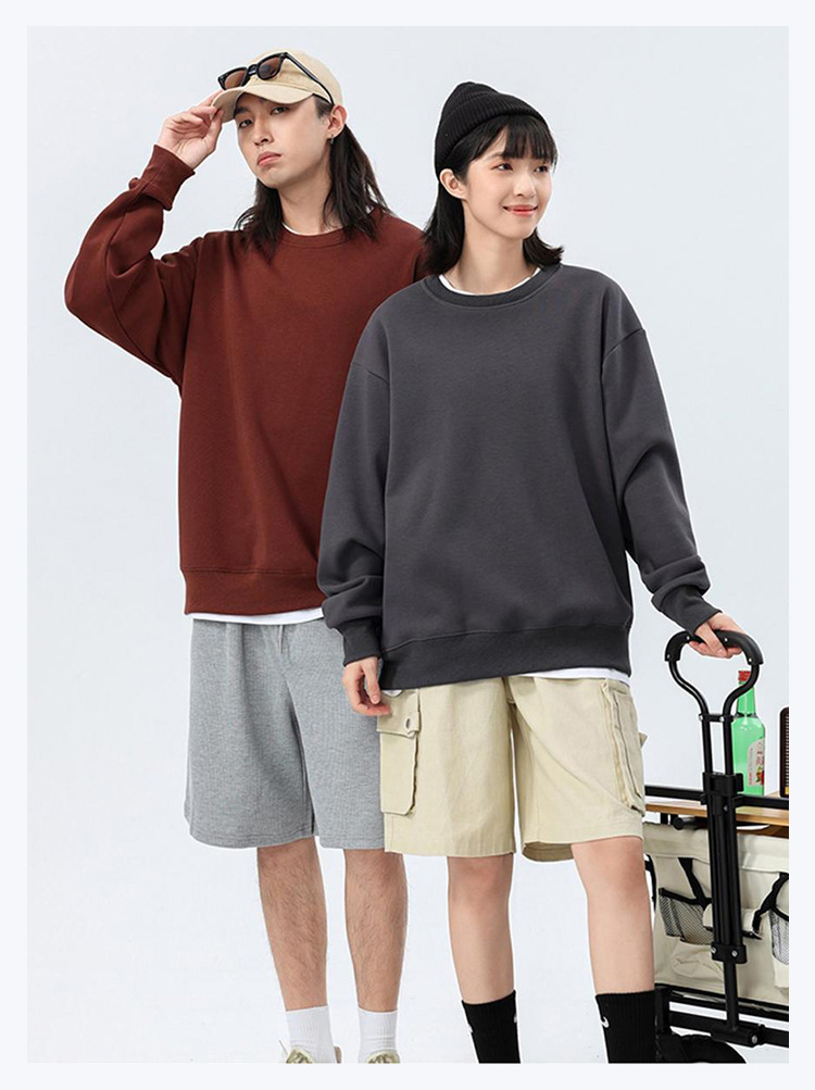 圆领卫衣定制工作服印logo宽松落肩加绒长袖团服班服企业工装刺绣详情20