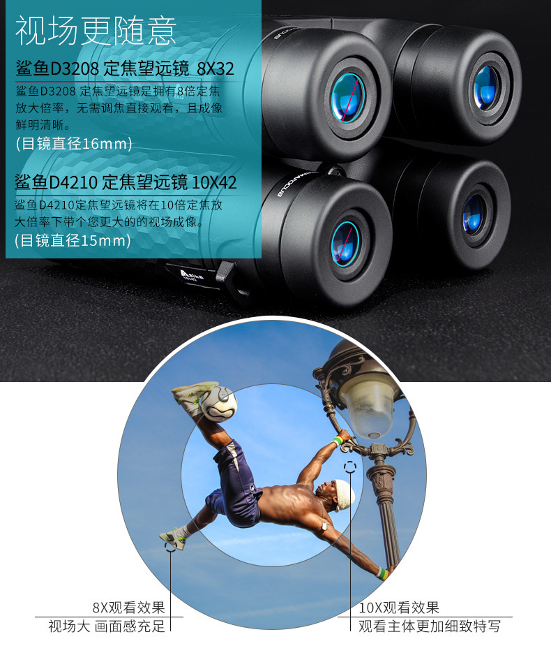 Asika/ Shark D Series binoculars 10x42/ Prime /BAK4/FMC/ Can be connected to a mobile phone for taking photos pic 18