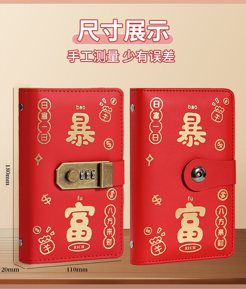In-stock password savings notebook can hold cash and banknotes. Large-capacity storage book. Financial money bag. Get rich quickly and save money pic 18