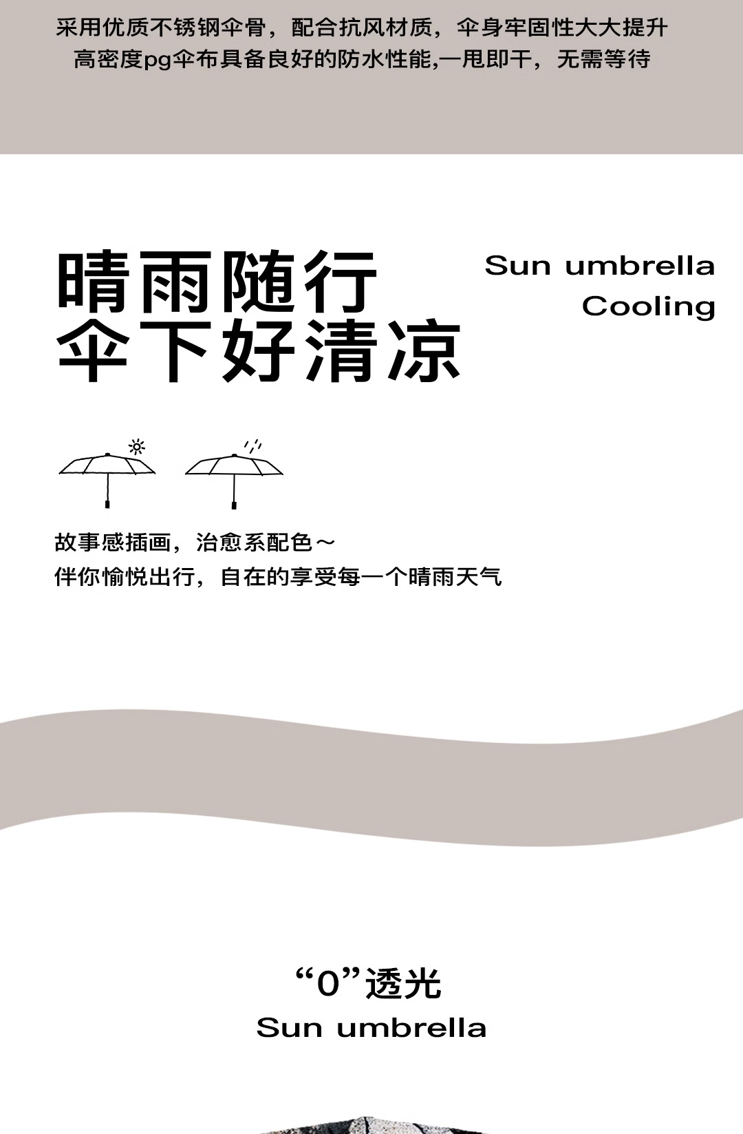 New Chinese-style umbrella, cool and lightweight, fully automatic folding sun protection umbrella, all-weather portable sunshade umbrella pic 3