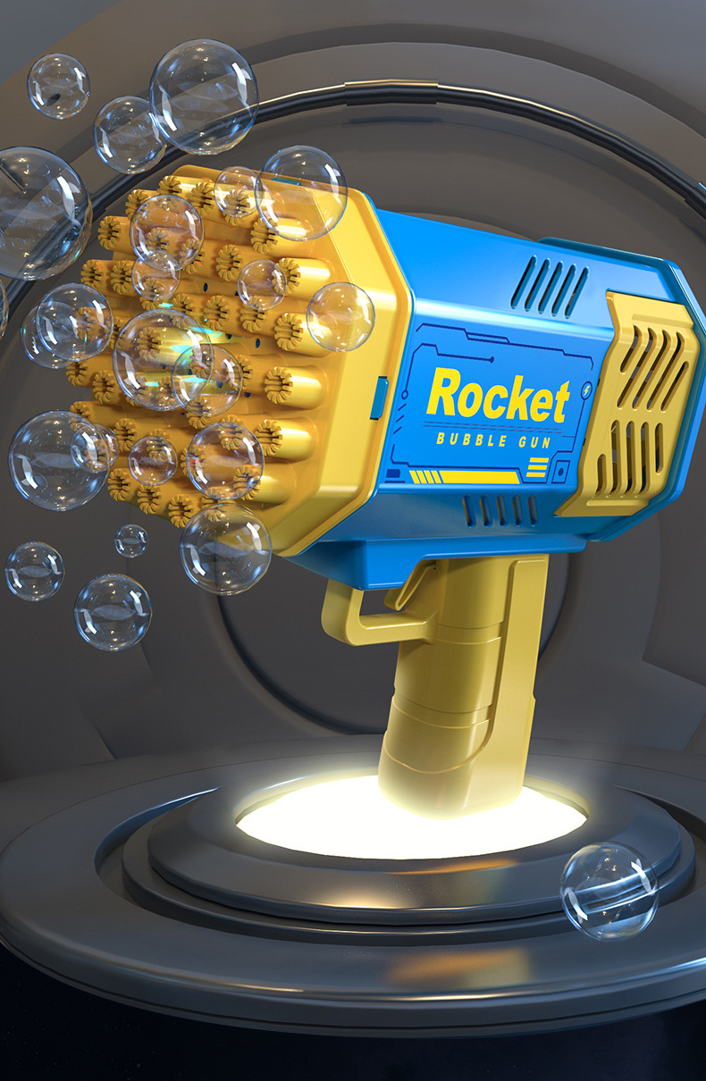 Cross-border bestseller: 40-hole bubble gun, Gatling mini version, Space Light version, outdoor toy rocket launcher bubble machine pic 38