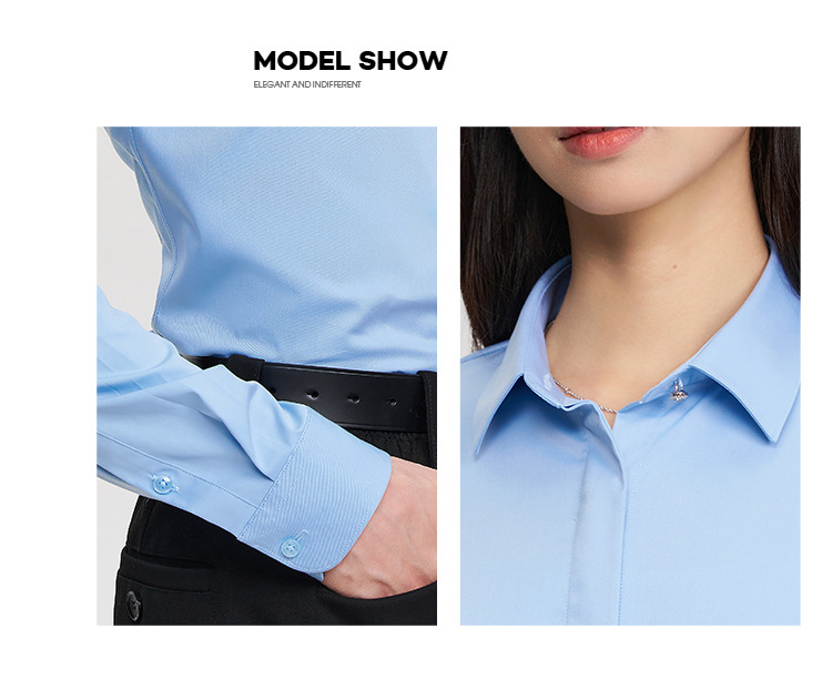 三防衬衫女夏季长短袖免烫休闲商务品牌同款外穿衬衣纯色一件代发详情22