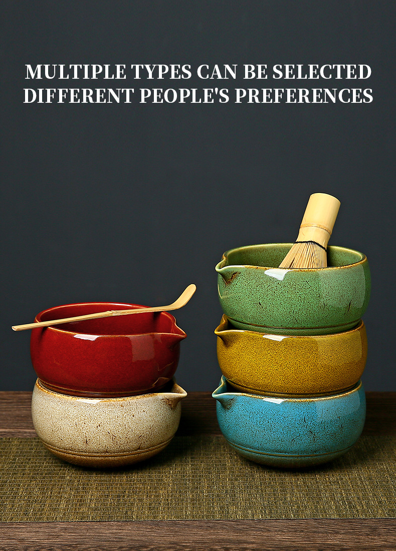 Japanese-style matcha bowl, ceramic matcha whisk set, bamboo matcha brush, Hyabonri Song Dynasty tea ceremony gift box pic 6