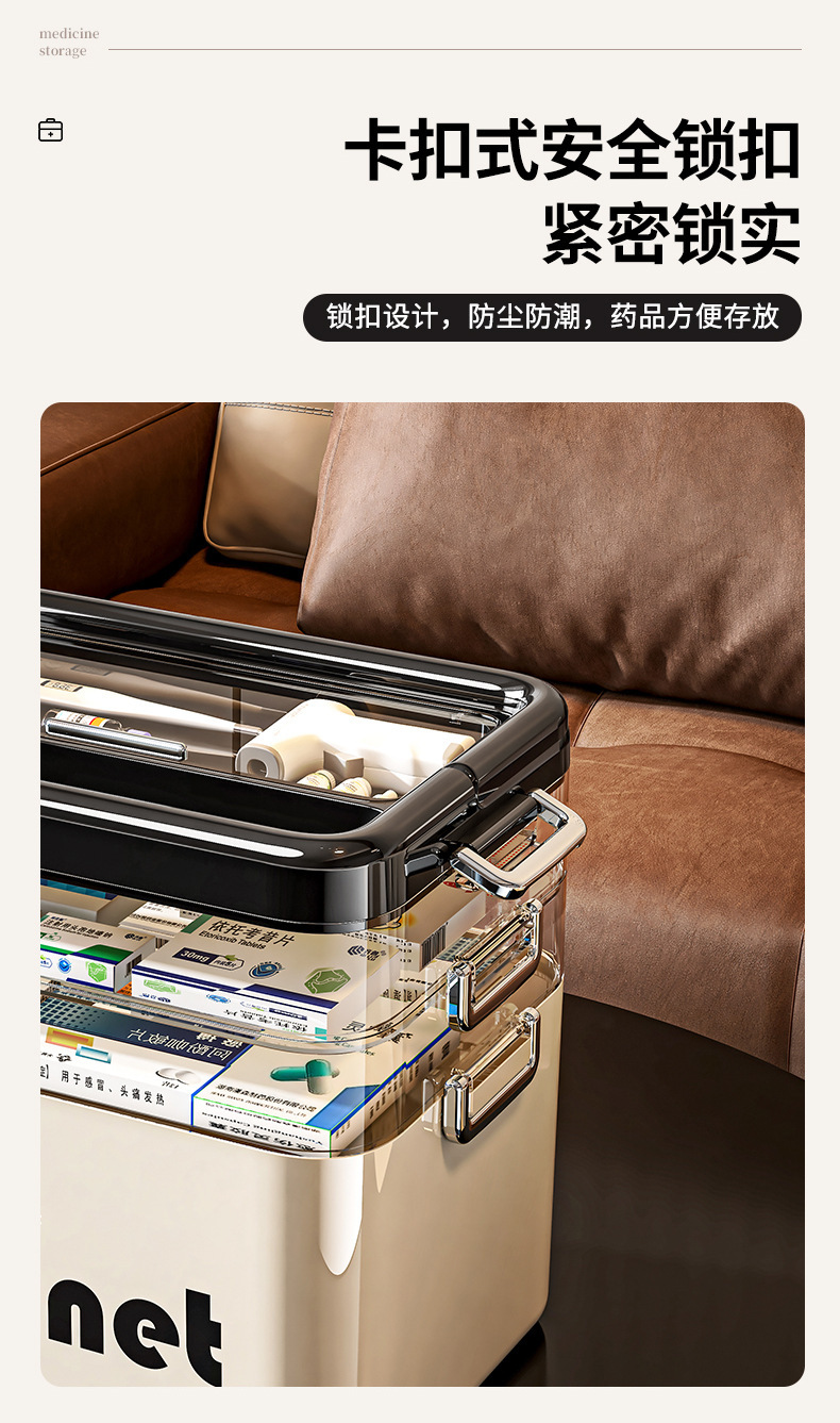 大容量家用药箱药品收纳盒多层大号急救箱便携药盒家庭手提医药箱详情9