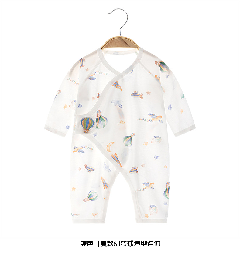Summer baby one-piece suit, pure cotton thin boneless clothes for infants, long-sleeved clothes for babies, summer air-conditioned clothes pic 11