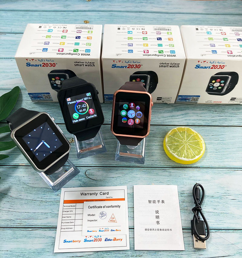 W008智能手表蓝牙插卡通话手表运动计步来电信息提醒智能手表工厂详情4